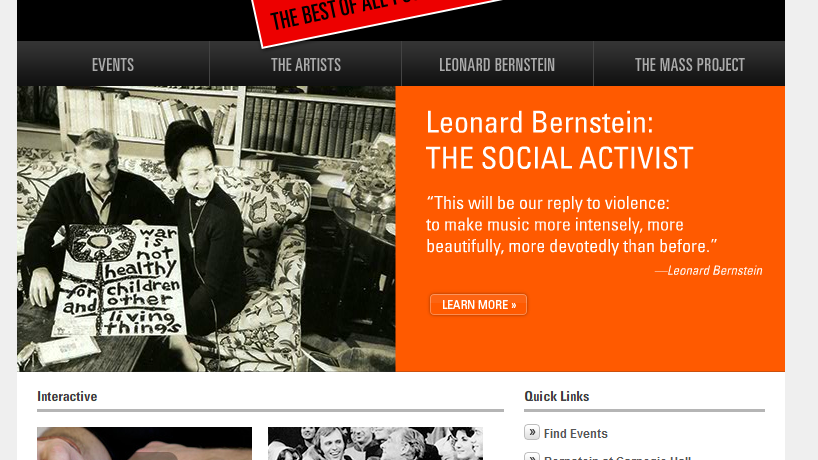 Bernstein Festival Microsite Homepage