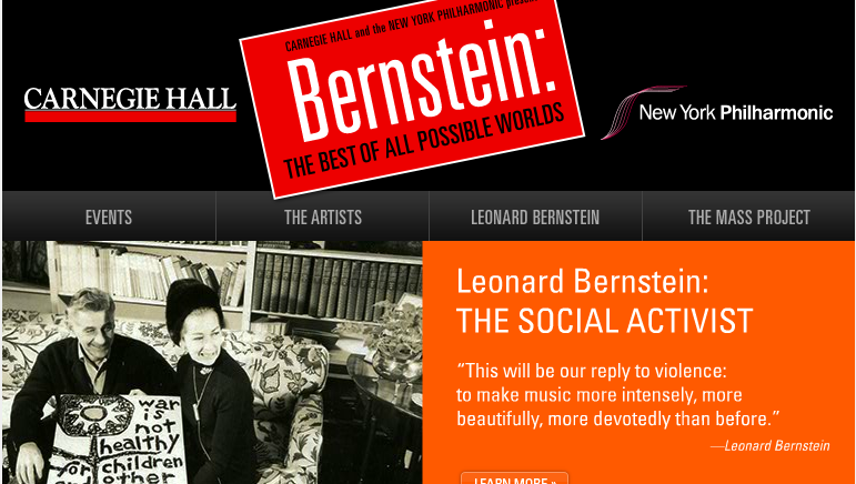 Leonard Bernstein Festival Website Page